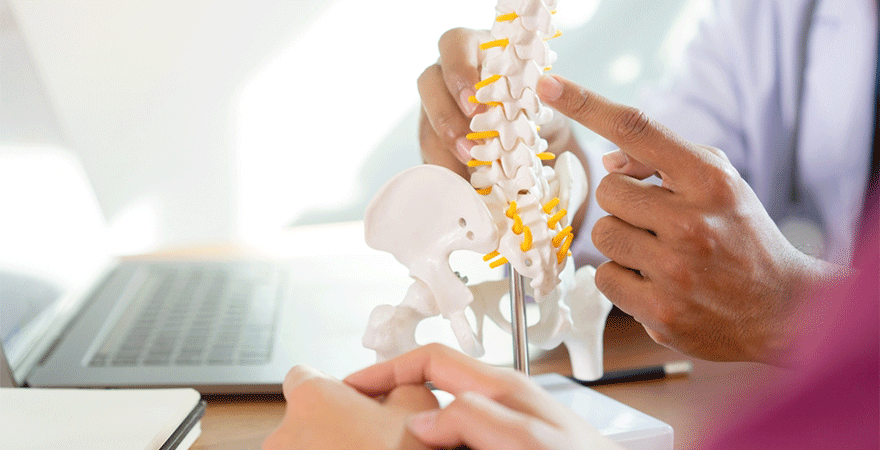 showing pain into progress with lumbar